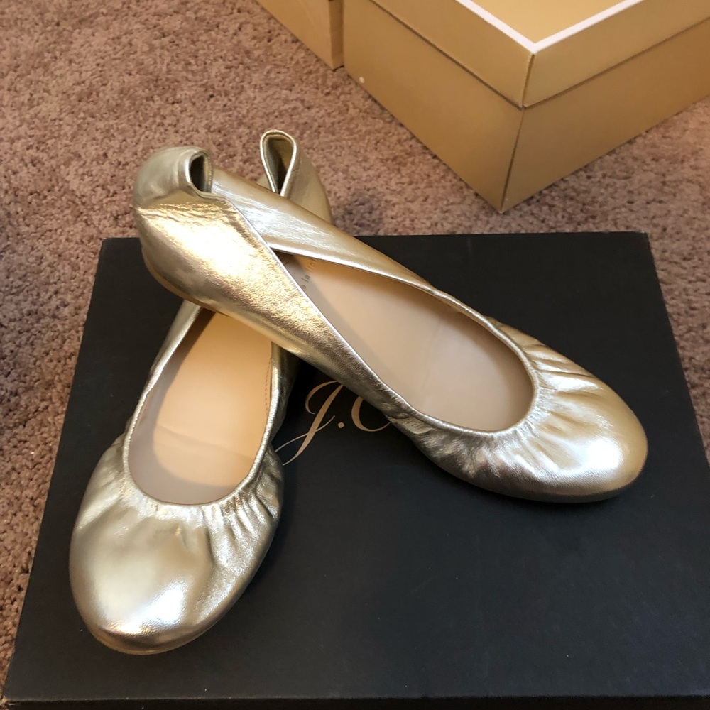 Brand new JCrew ballet flats gold